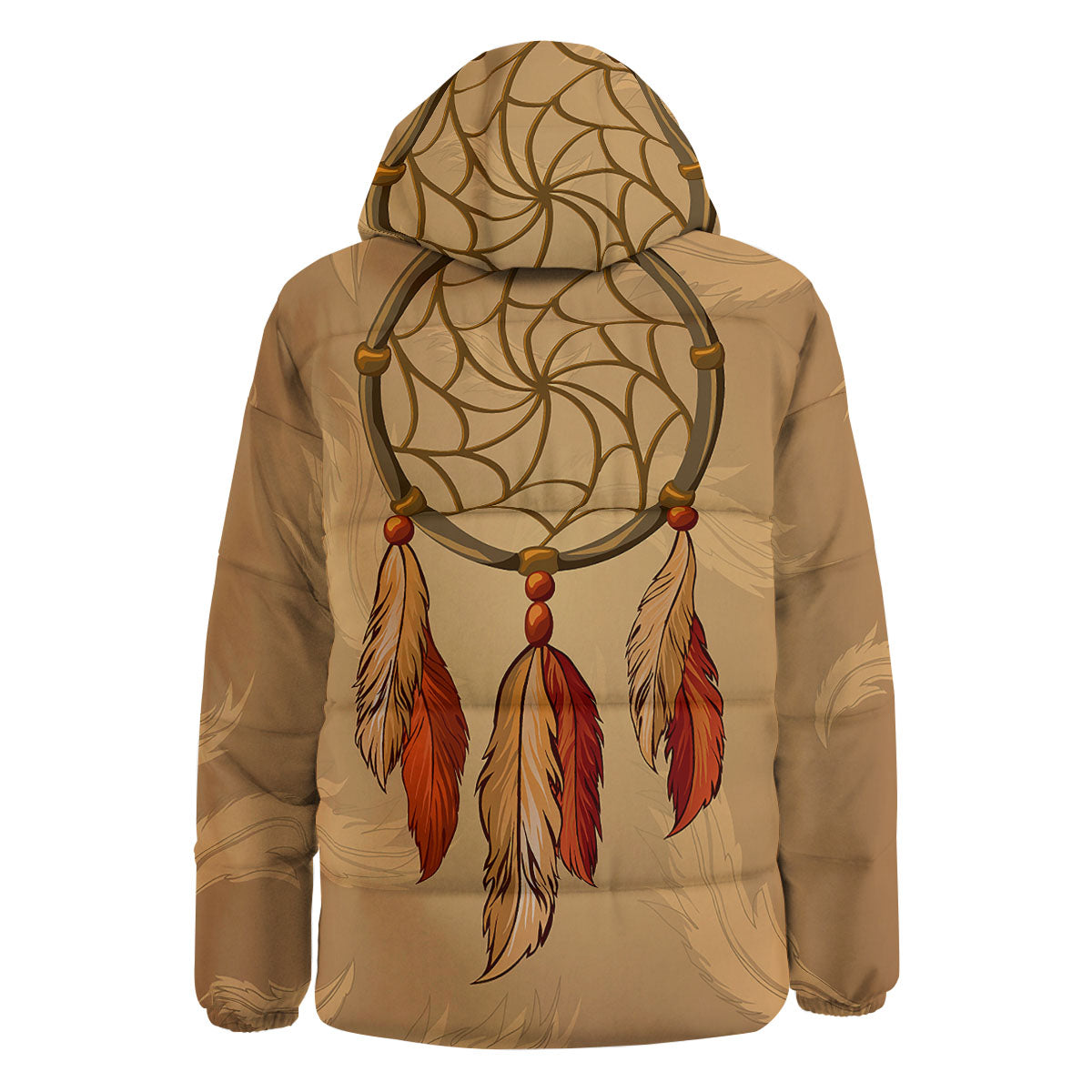 Dream Catcher Native American Print Down Jacket-grizzshop