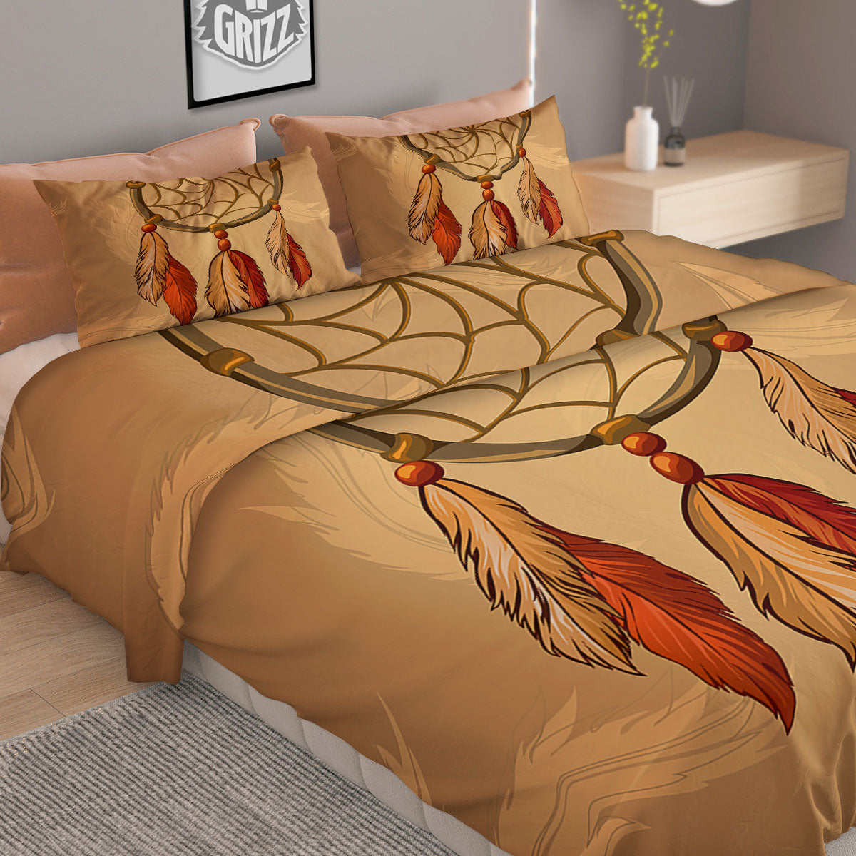 Dream Catcher Native American Print Duvet Cover Bedding Set