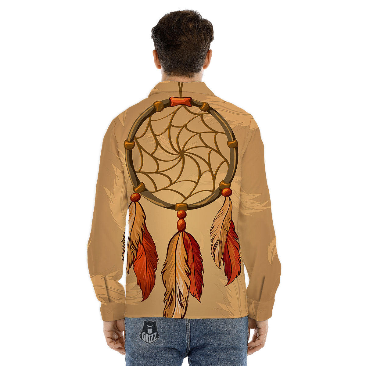 Dream Catcher Native American Print Men's Dress Shirts-grizzshop