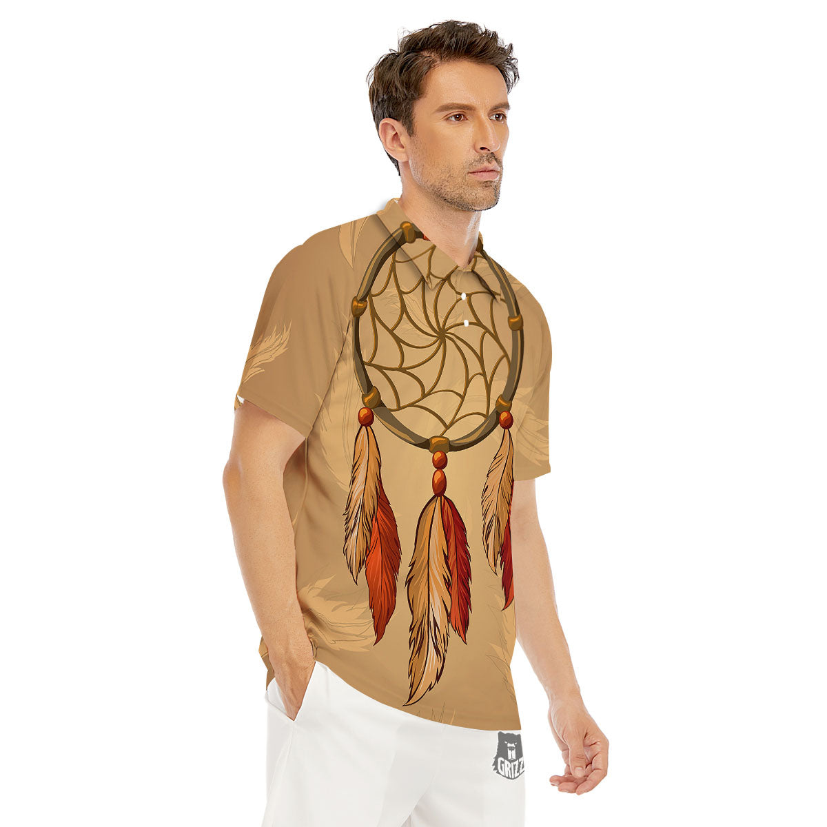 Dream Catcher Native American Print Men's Golf Shirts-grizzshop
