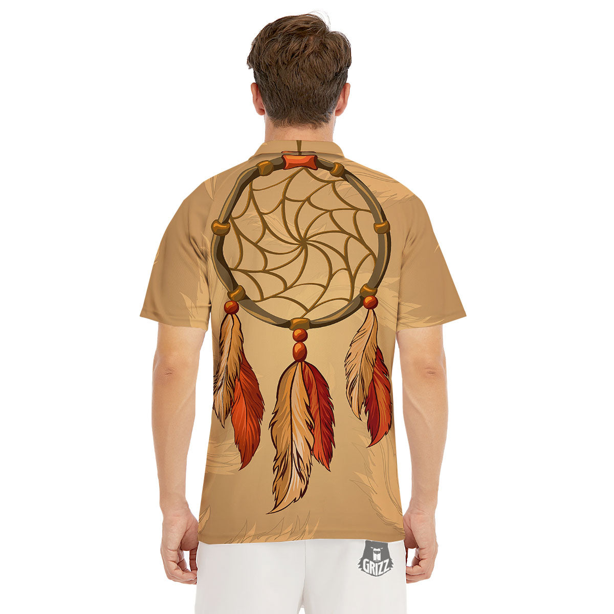 Dream Catcher Native American Print Men's Golf Shirts-grizzshop