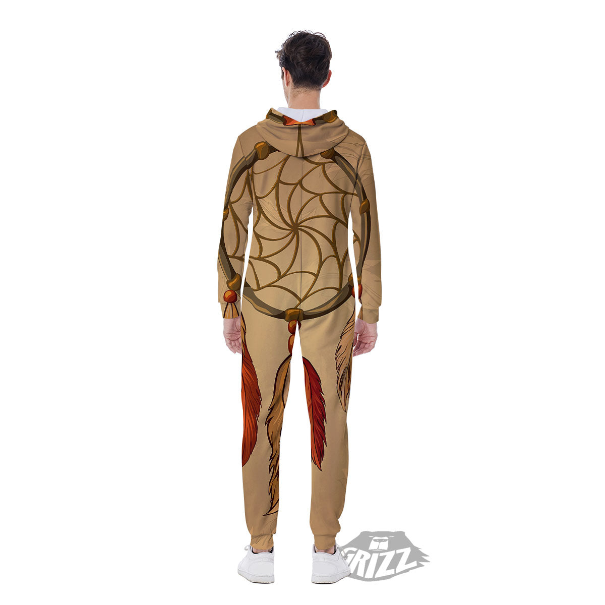 Dream Catcher Native American Print Men's Jumpsuit-grizzshop