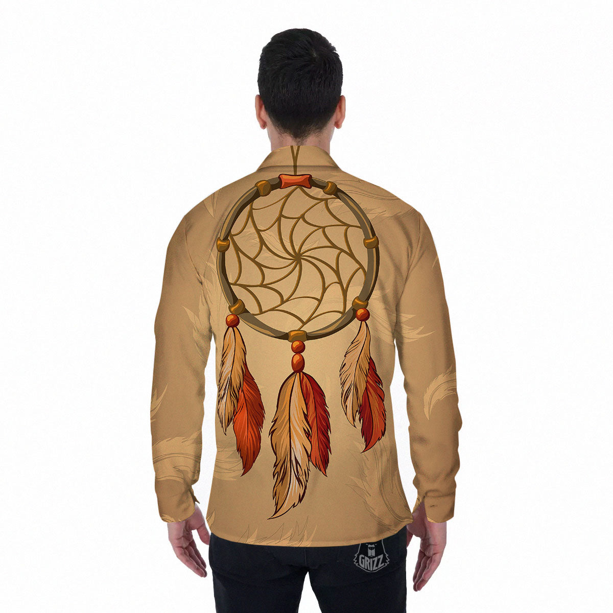 Dream Catcher Native American Print Men's Long Sleeve Shirts-grizzshop