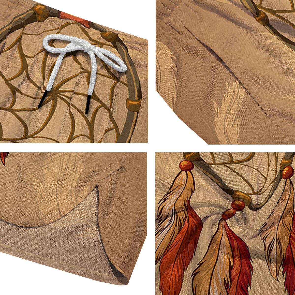 Dream Catcher Native American Print Men's Running Shorts-grizzshop