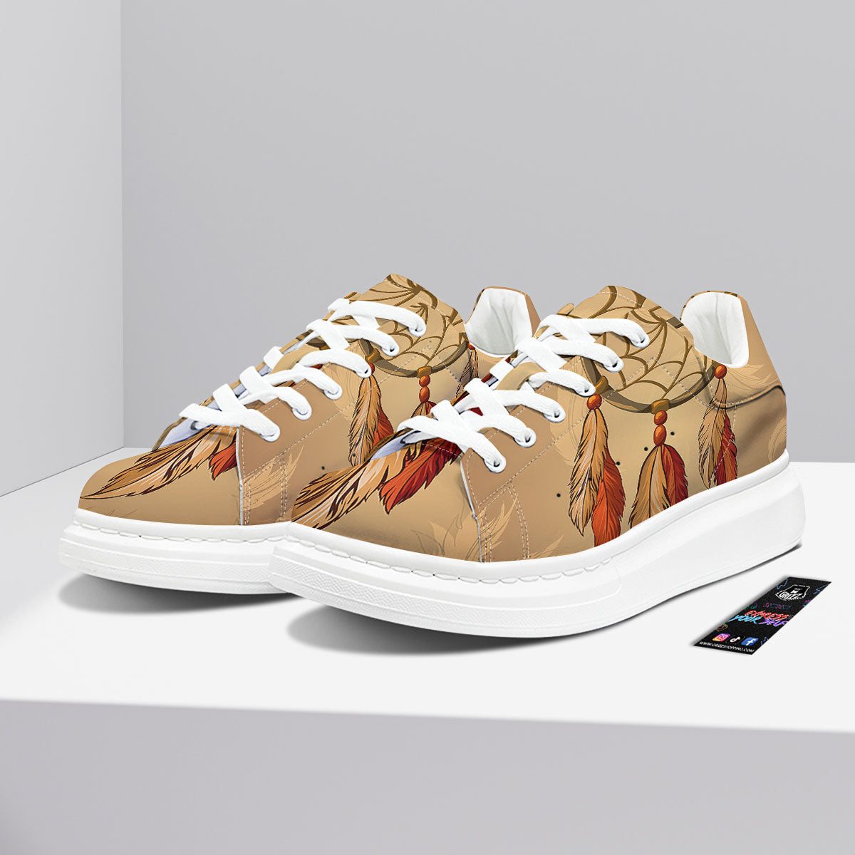 Dream Catcher Native American Print Platform Shoes-grizzshop
