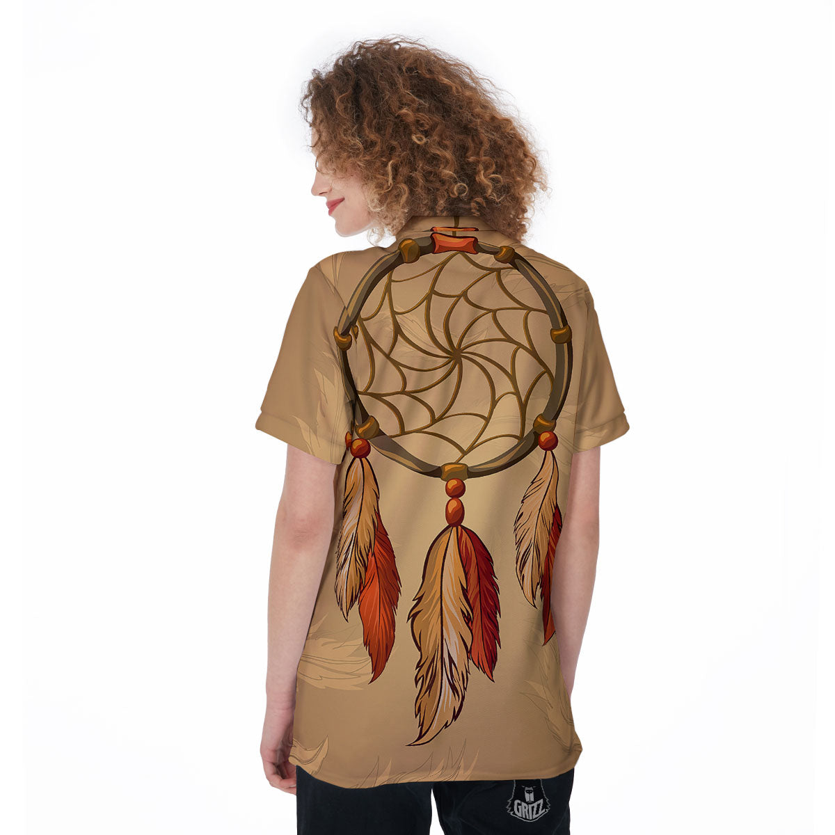 Dream Catcher Native American Print Women's Golf Shirts-grizzshop
