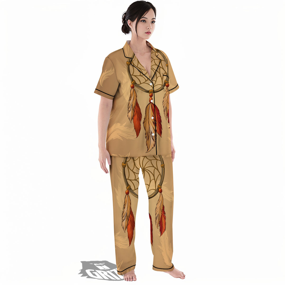 Dream Catcher Native American Print Women's Pajamas Set-grizzshop