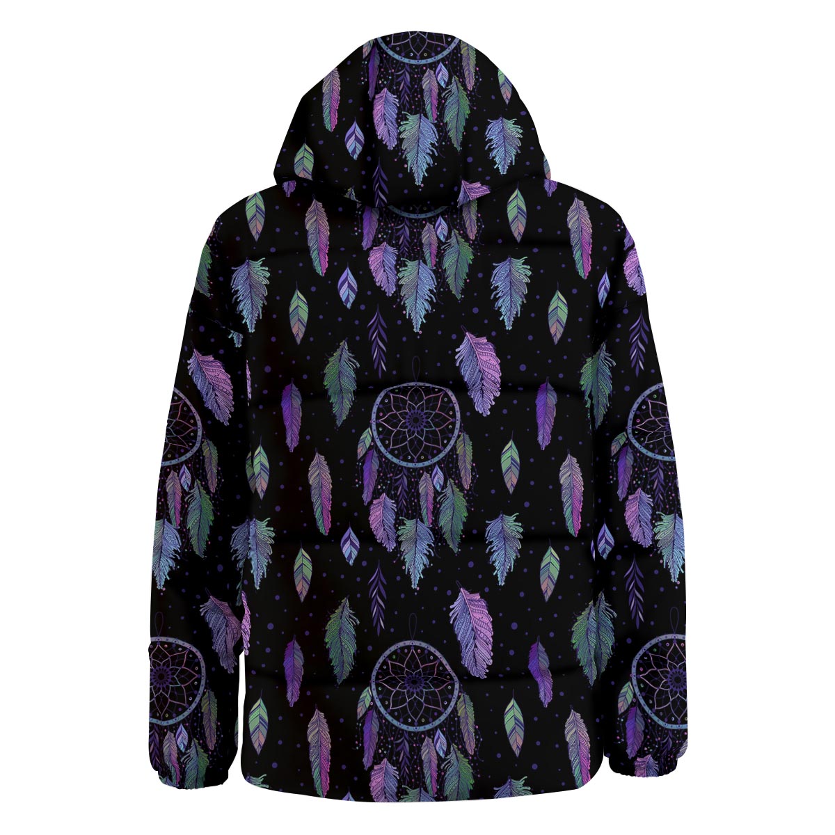 Dream Catcher Purple And Teal Print Pattern Down Jacket-grizzshop
