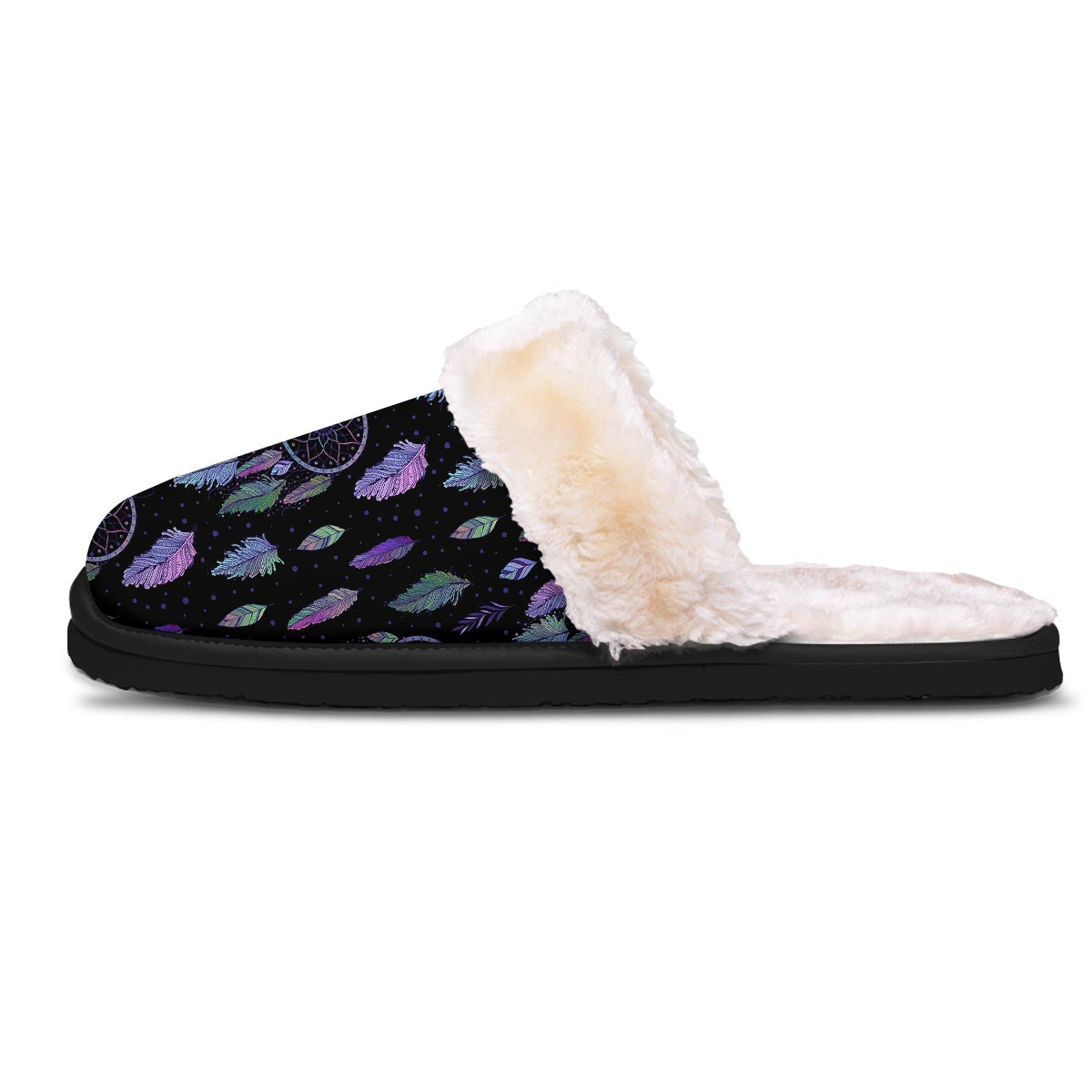 Dream Catcher Purple And Teal Print Pattern Slippers-grizzshop