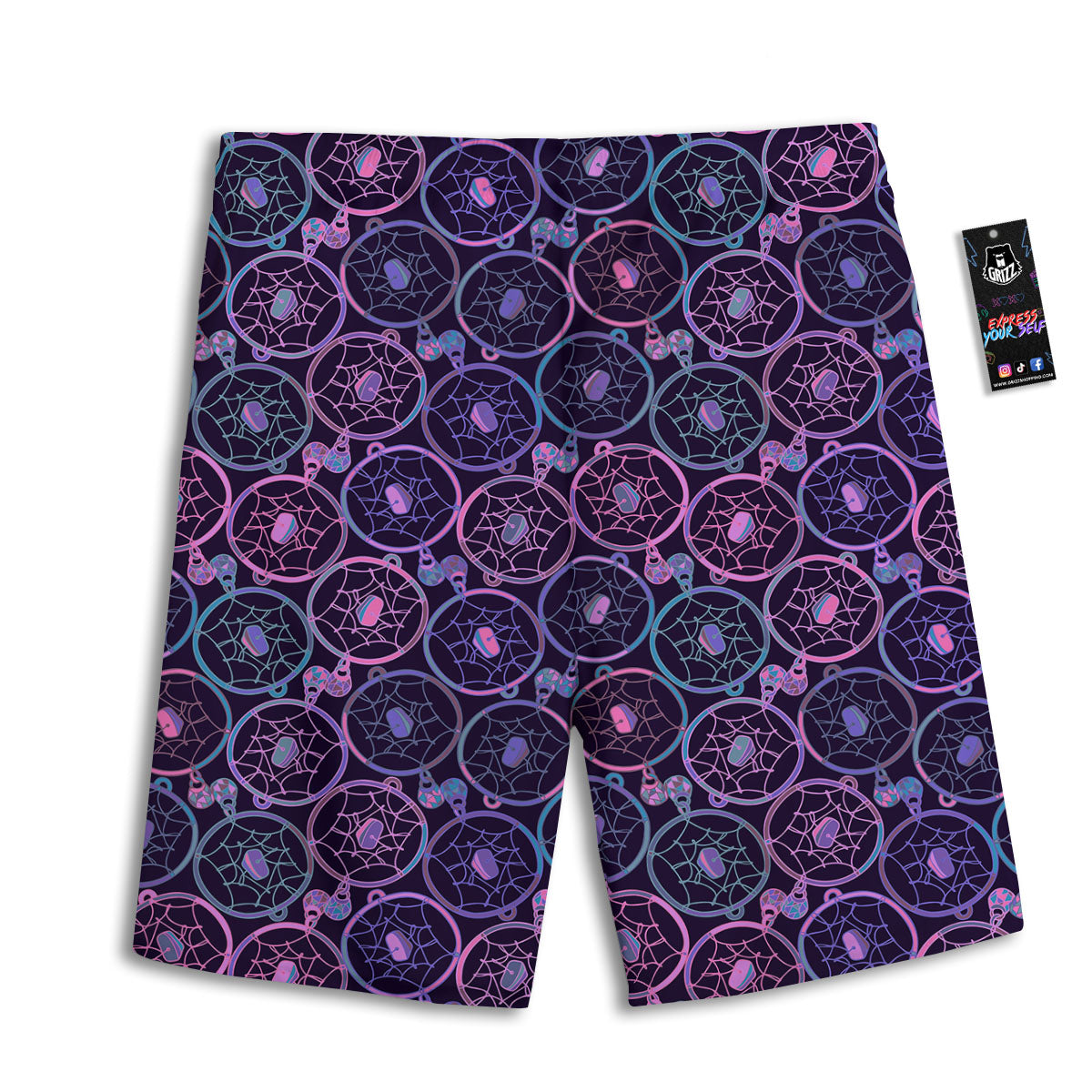 Dream Catcher Purple Boho Print Pattern Men's Athletic Shorts