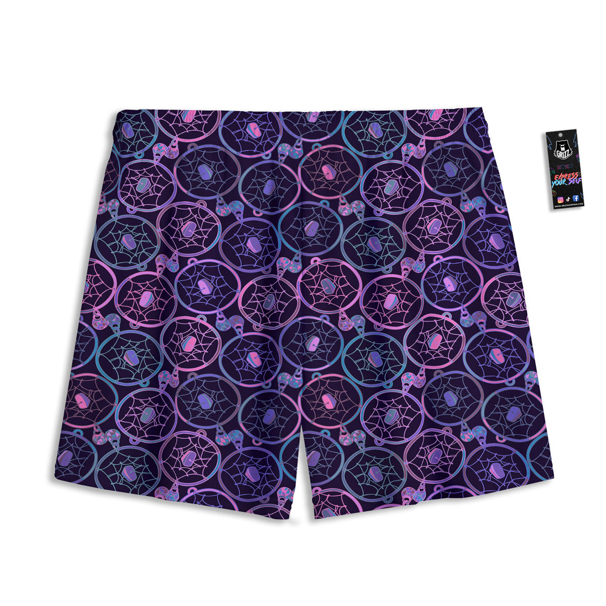 Dream Catcher Purple Boho Print Pattern Mesh Shorts