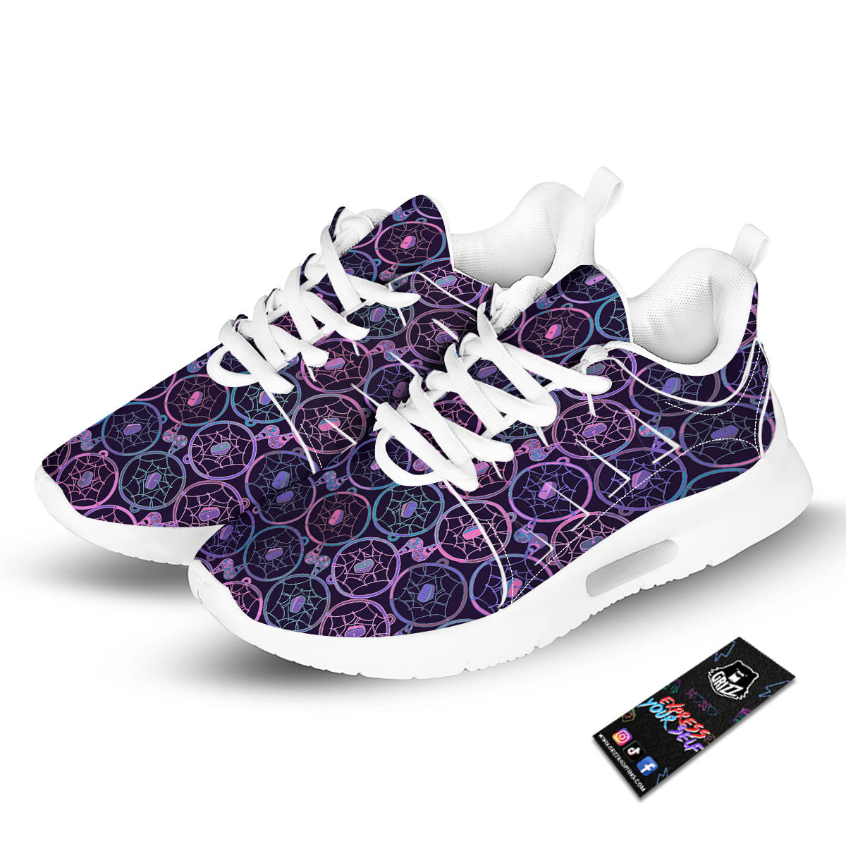 Dream Catcher Purple Boho Print Pattern Tennis Shoes-grizzshop