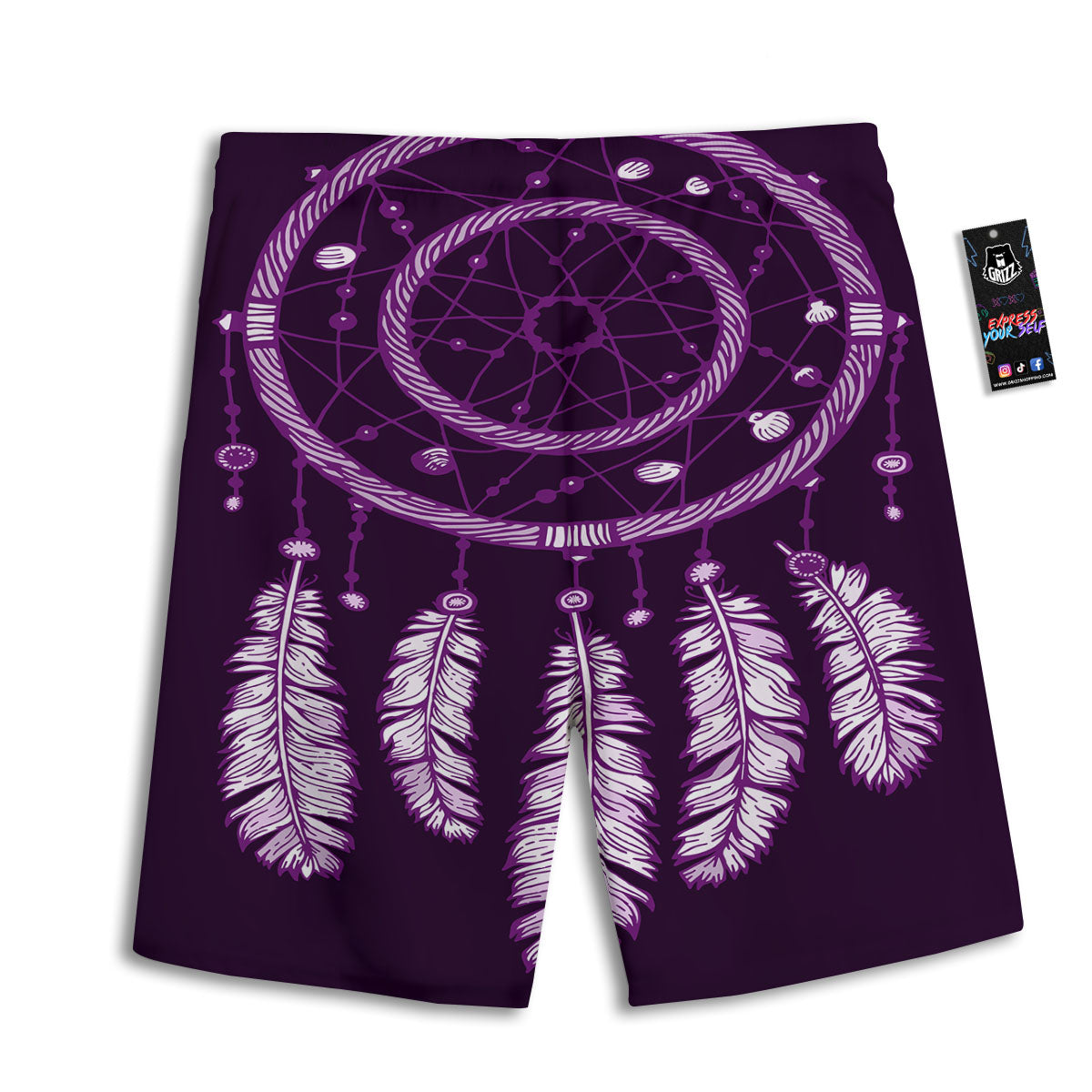 Dream Catcher Purple Indian Print Men's Athletic Shorts