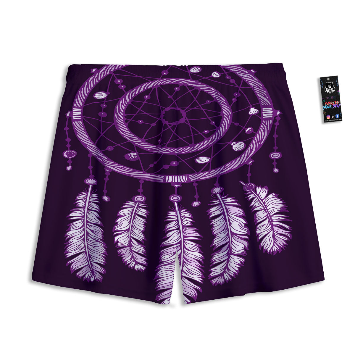 Dream Catcher Purple Indian Print Mesh Shorts