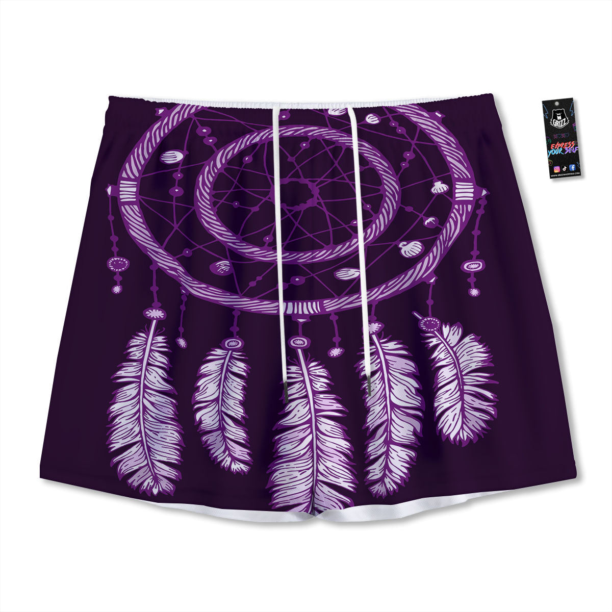 Dream Catcher Purple Indian Print Mesh Shorts