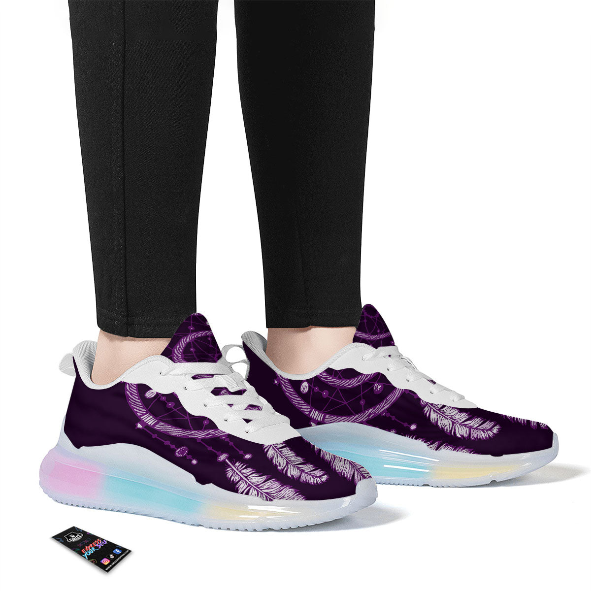 Dream Catcher Purple Indian Print Running Sneakers-grizzshop
