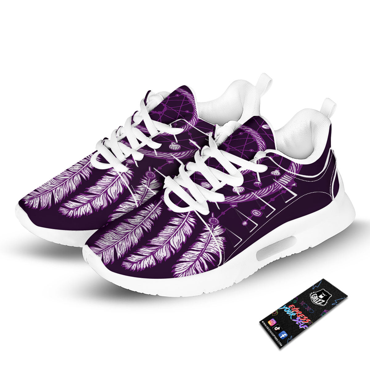 Dream Catcher Purple Indian Print Tennis Shoes-grizzshop