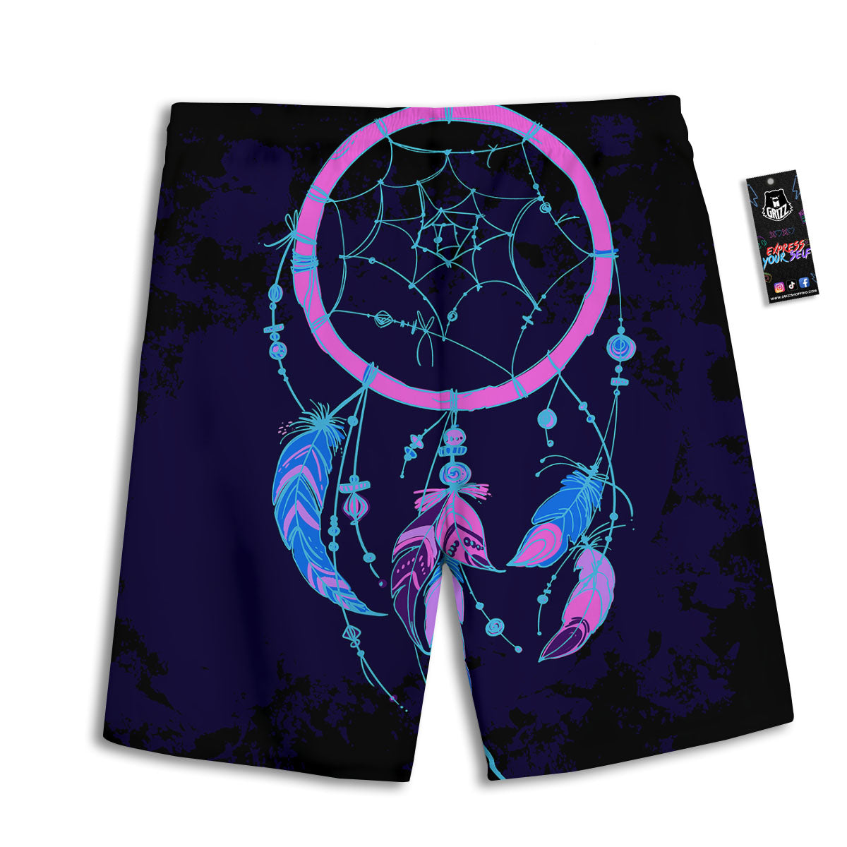 Dream Catcher Purple Native Print Men's Athletic Shorts
