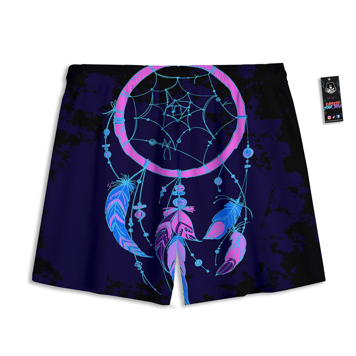 Dream Catcher Purple Native Print Mesh Shorts