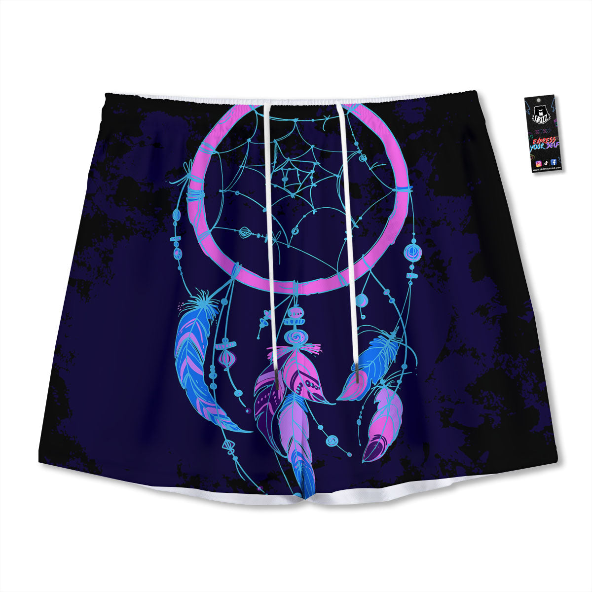 Dream Catcher Purple Native Print Mesh Shorts