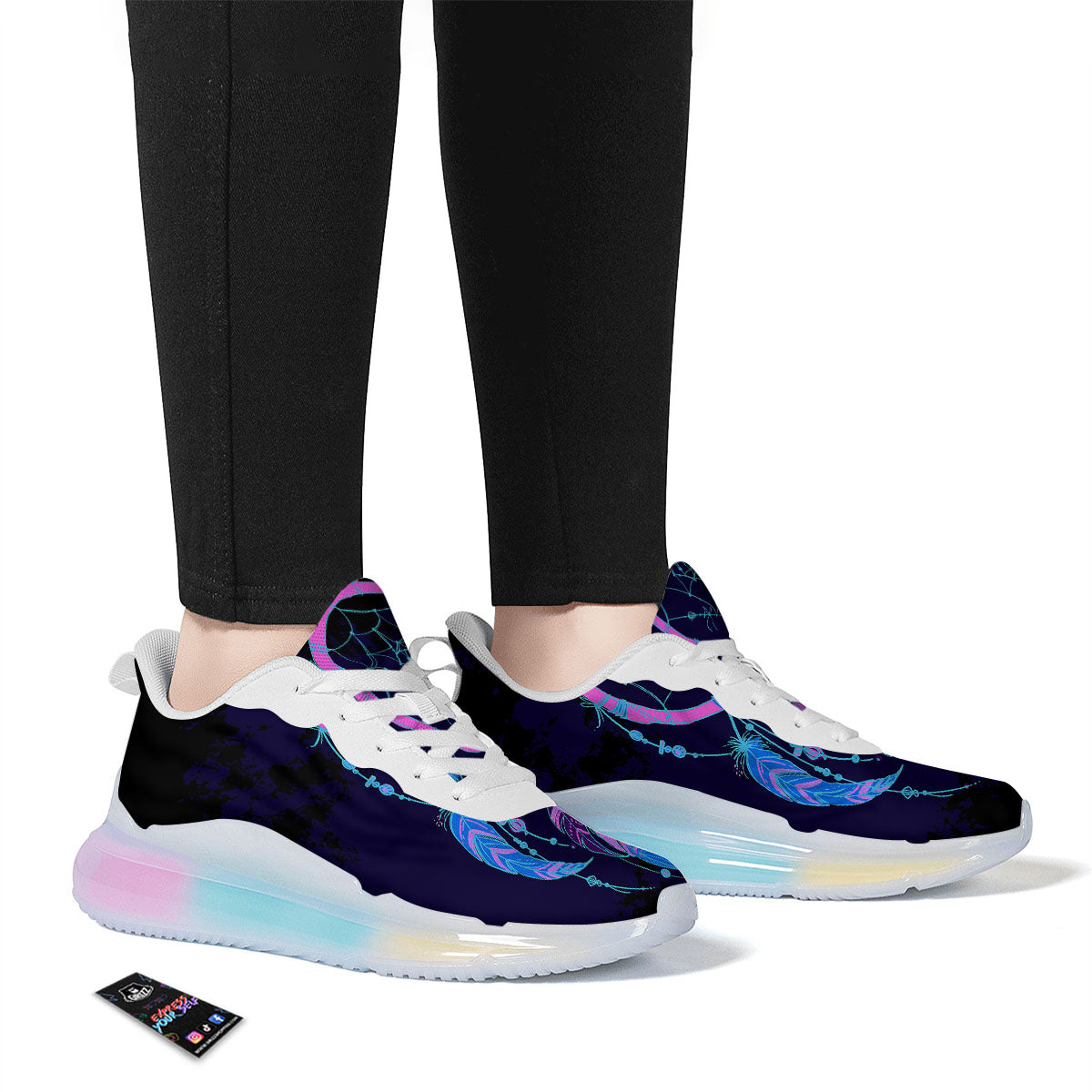 Dream Catcher Purple Native Print Running Sneakers-grizzshop