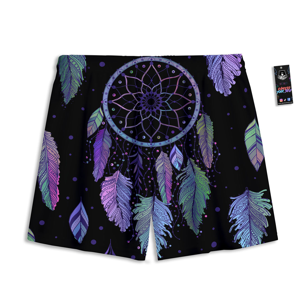 Dream Catcher Teal And Purple Print Mesh Shorts