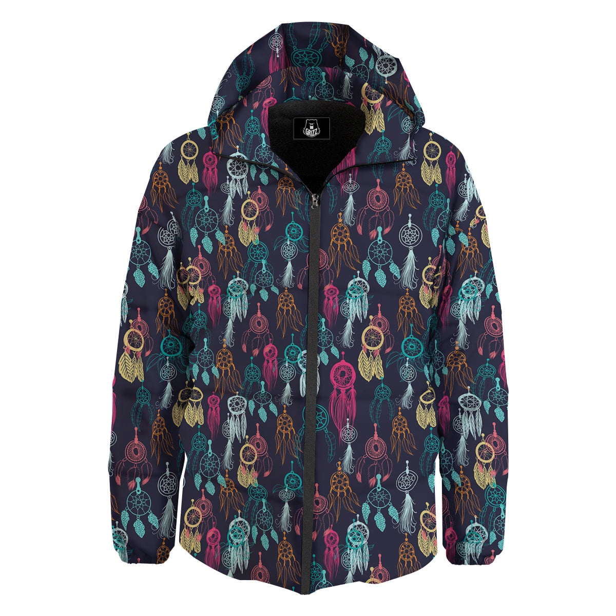 Dream Catcher Vintage Print Pattern Down Jacket-grizzshop
