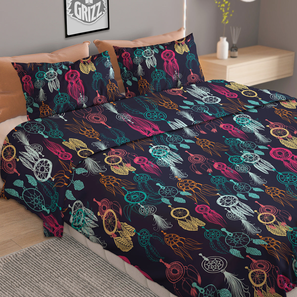 Dream Catcher Vintage Print Pattern Duvet Cover Bedding Set