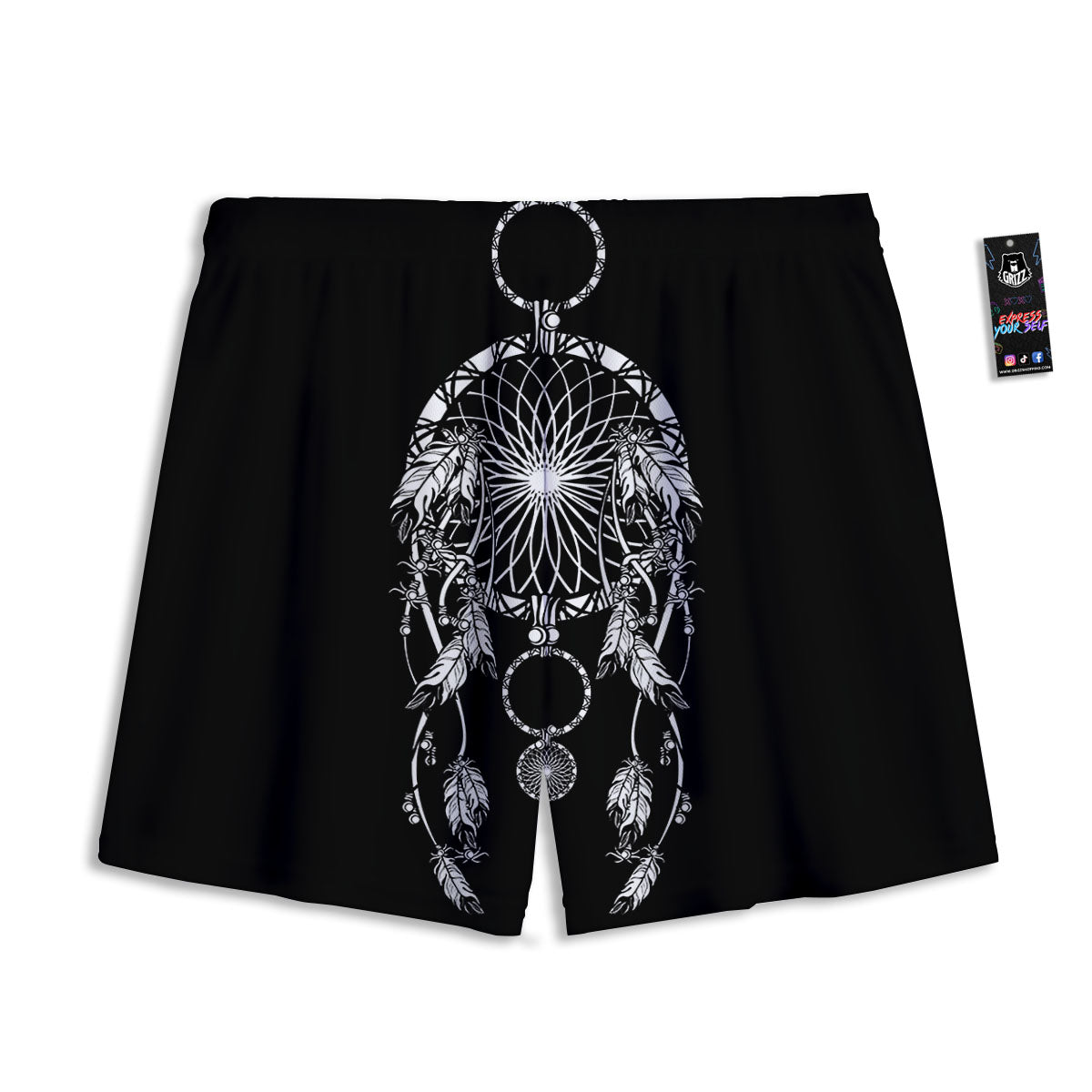 Flowers Guns And Print Pattern Mesh Shorts