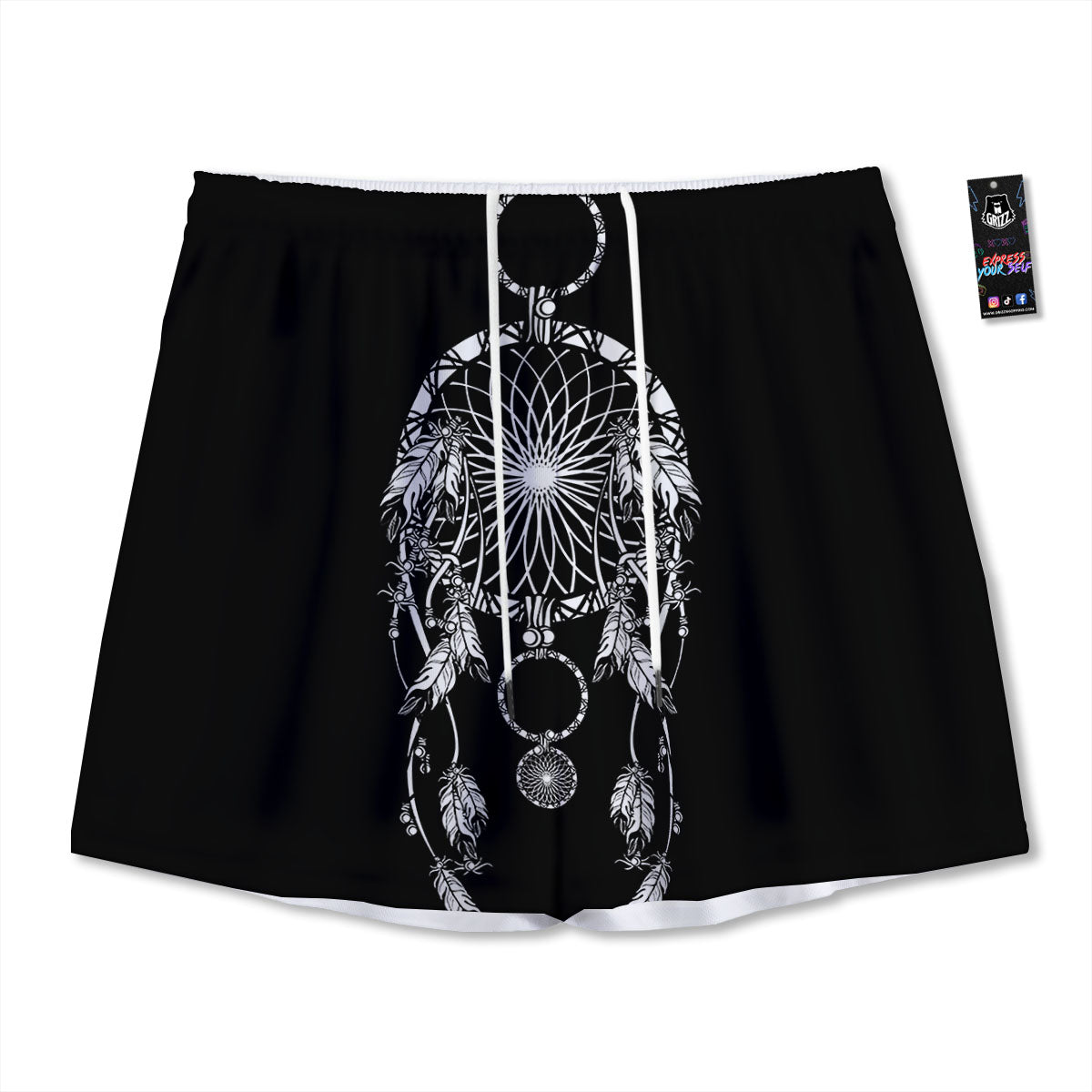 Flowers Guns And Print Pattern Mesh Shorts