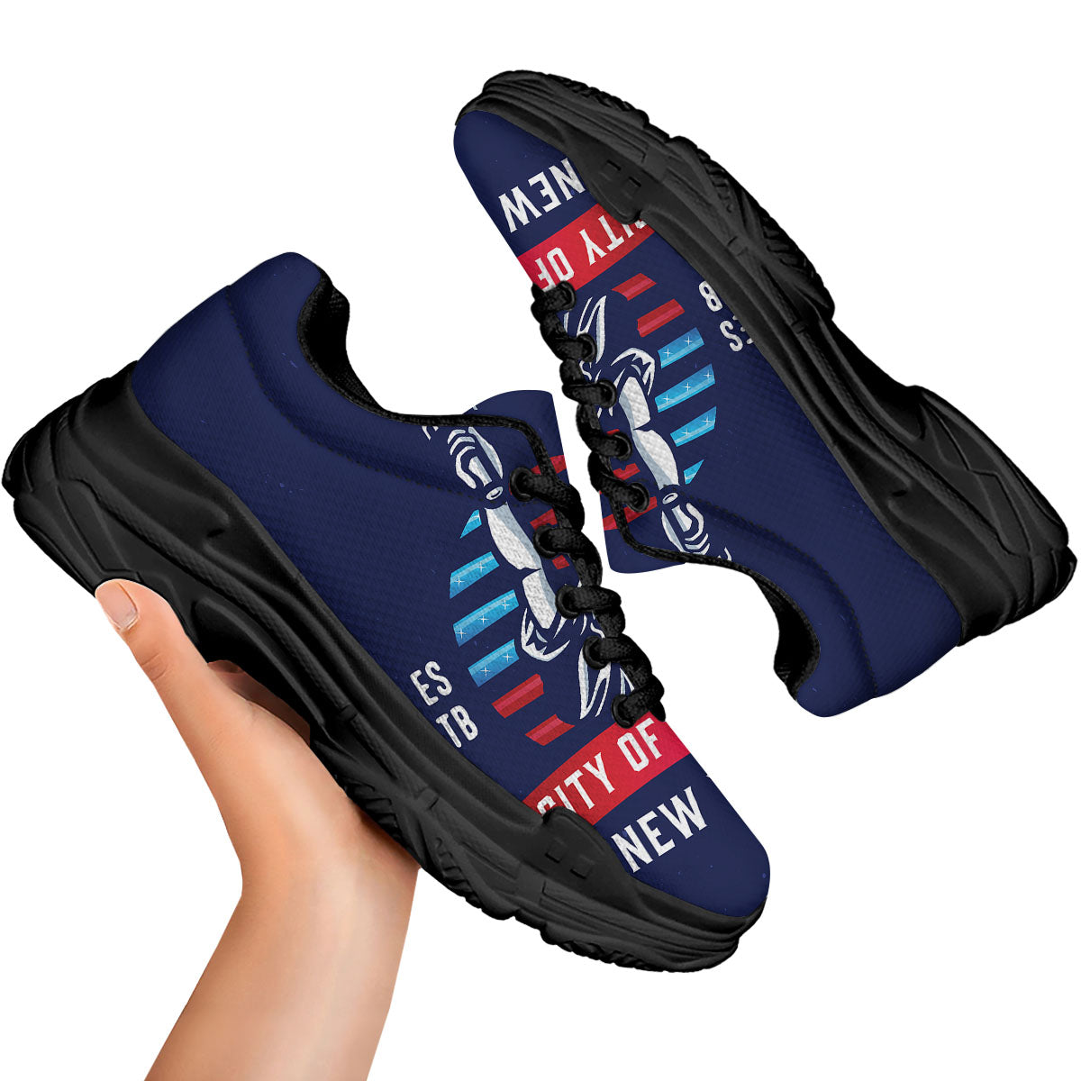 Dream Of Liberty American Print Black Chunky Shoes-grizzshop