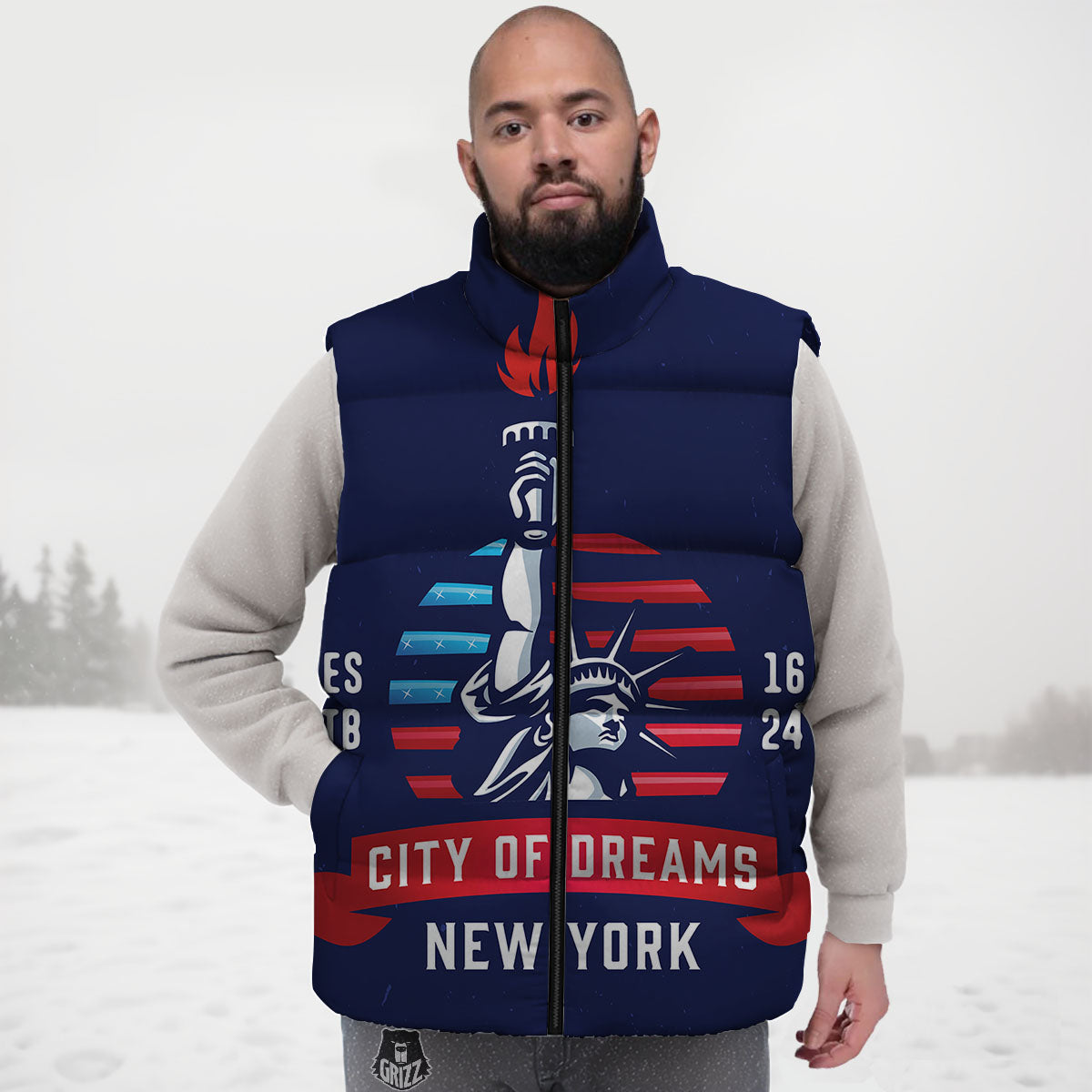 Dream Of Liberty American Print Down Vest