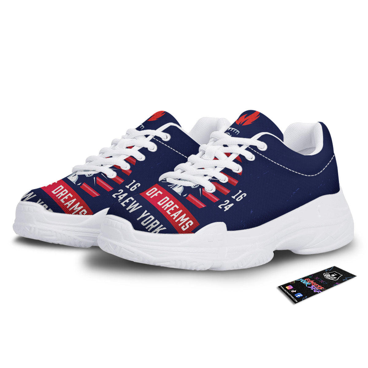 Dream Of Liberty American Print White Chunky Shoes-grizzshop