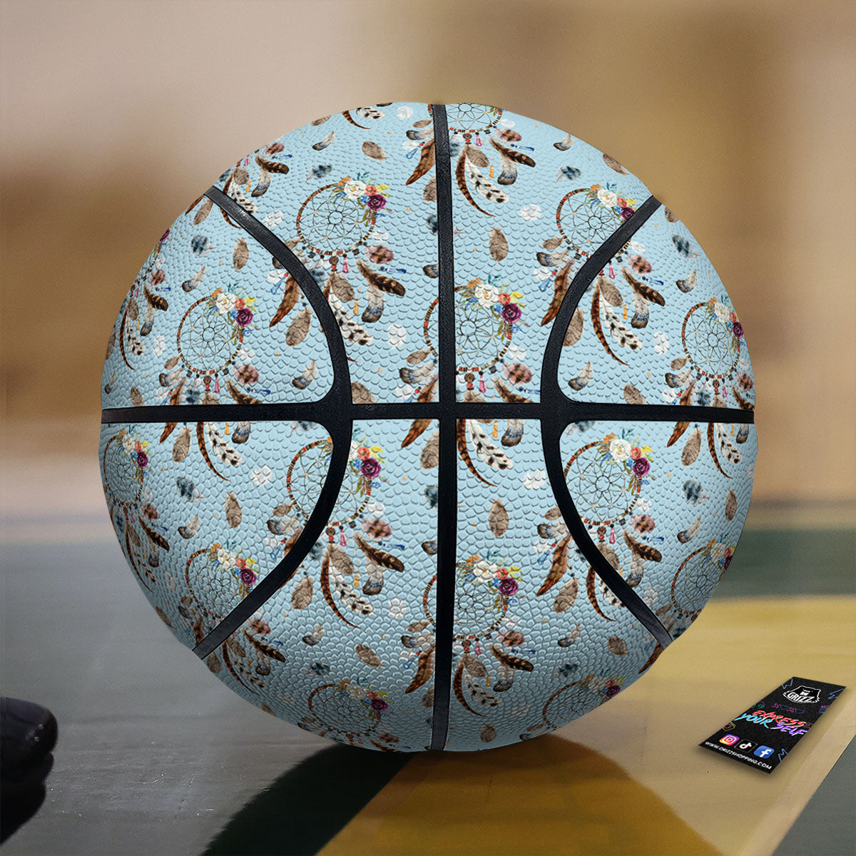 Dream Catcher Blue Indian Print Pattern Basketball