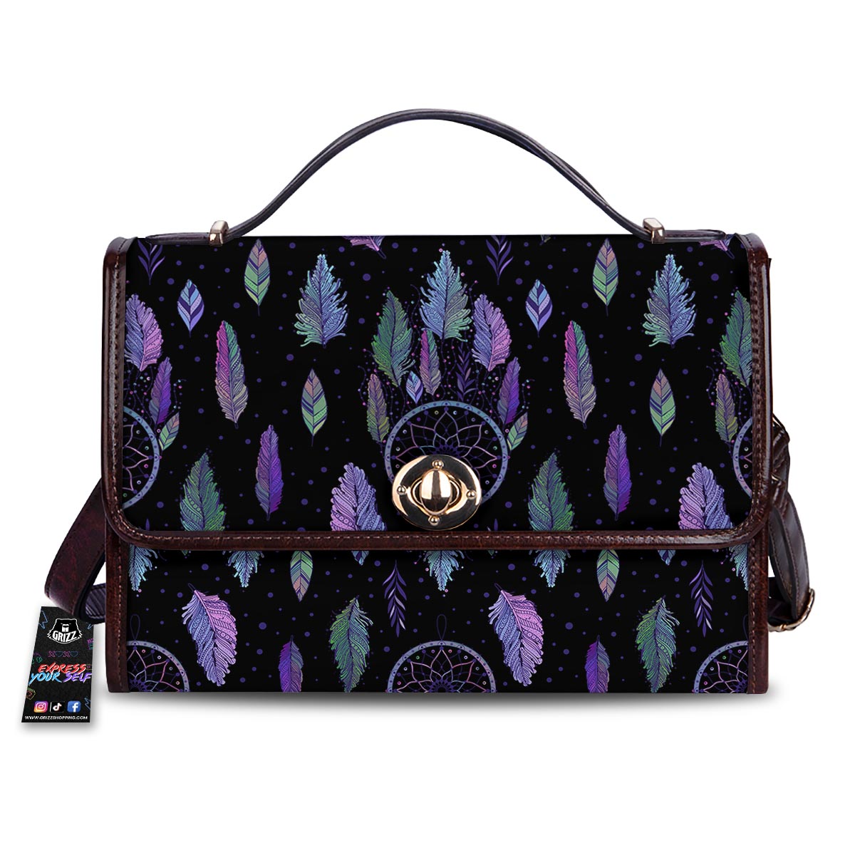 Dream Catcher Purple And Teal Print Pattern Women's Satchel Bag