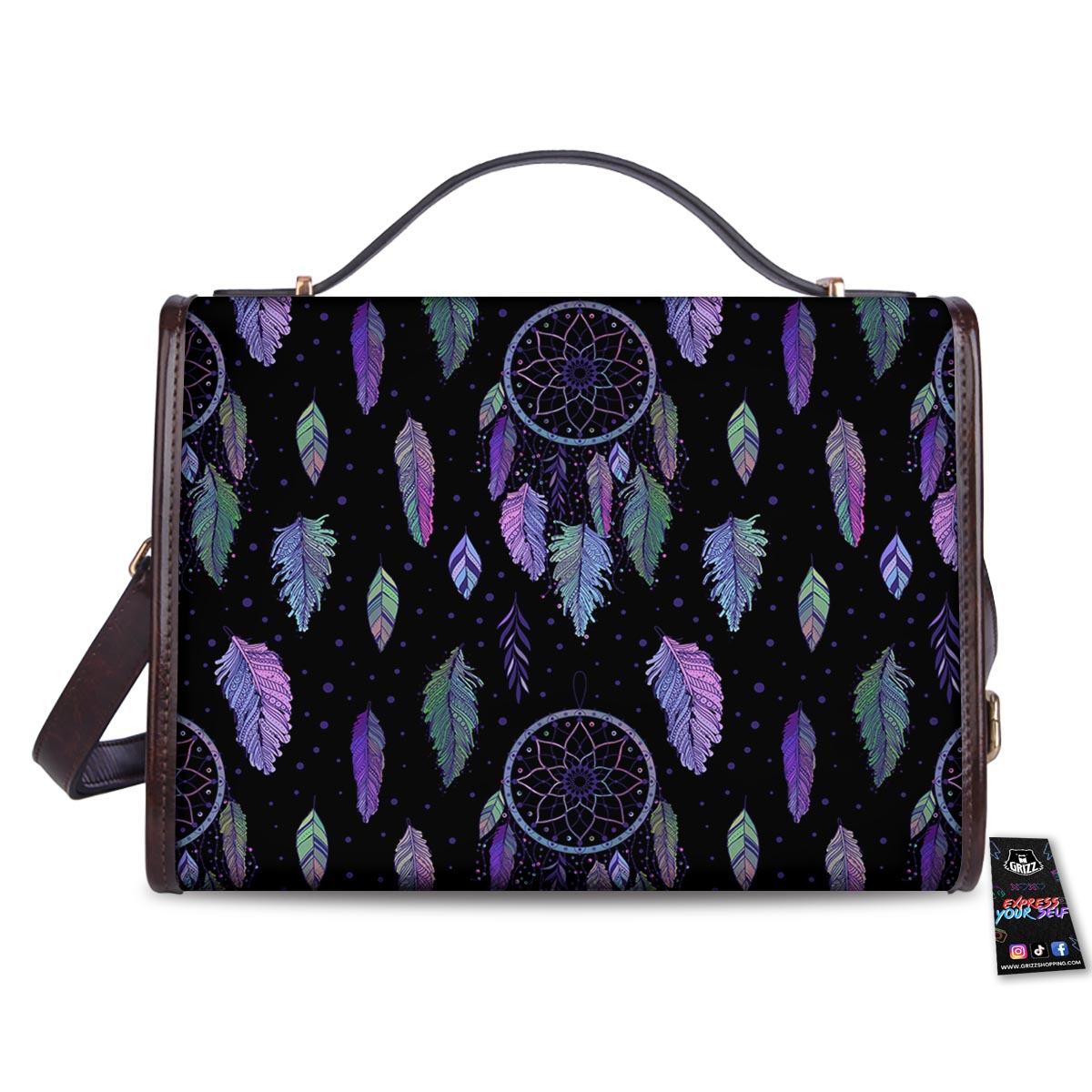 Dream Catcher Purple And Teal Print Pattern Women's Satchel Bag