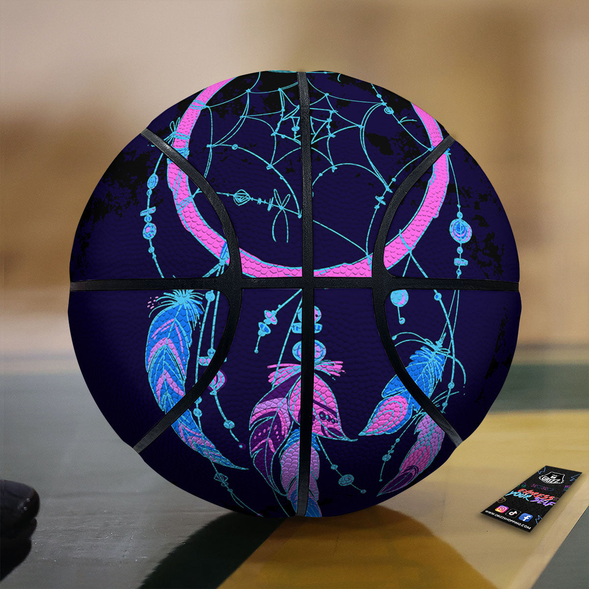 Dolphins Vintage Print Pattern Basketball