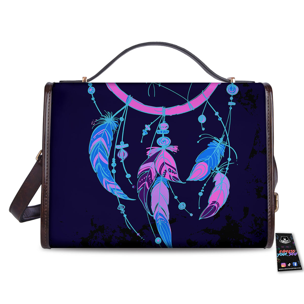 Dream Catcher Purple Native Print Women's Satchel Bag