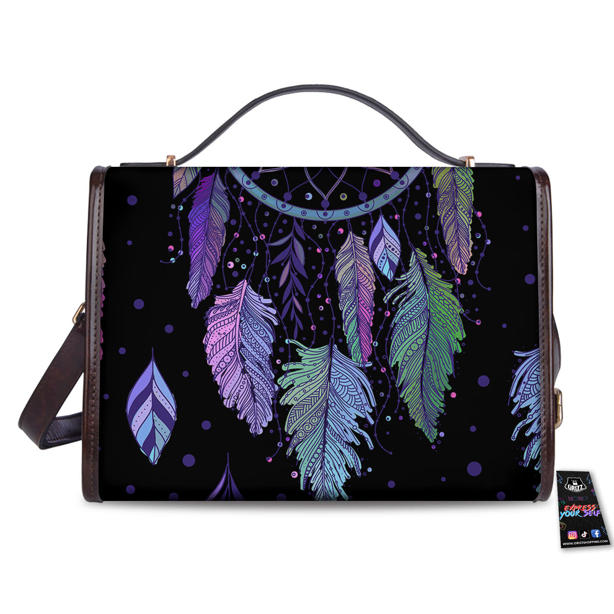 Dream Catcher Teal And Purple Print Women's Satchel Bag