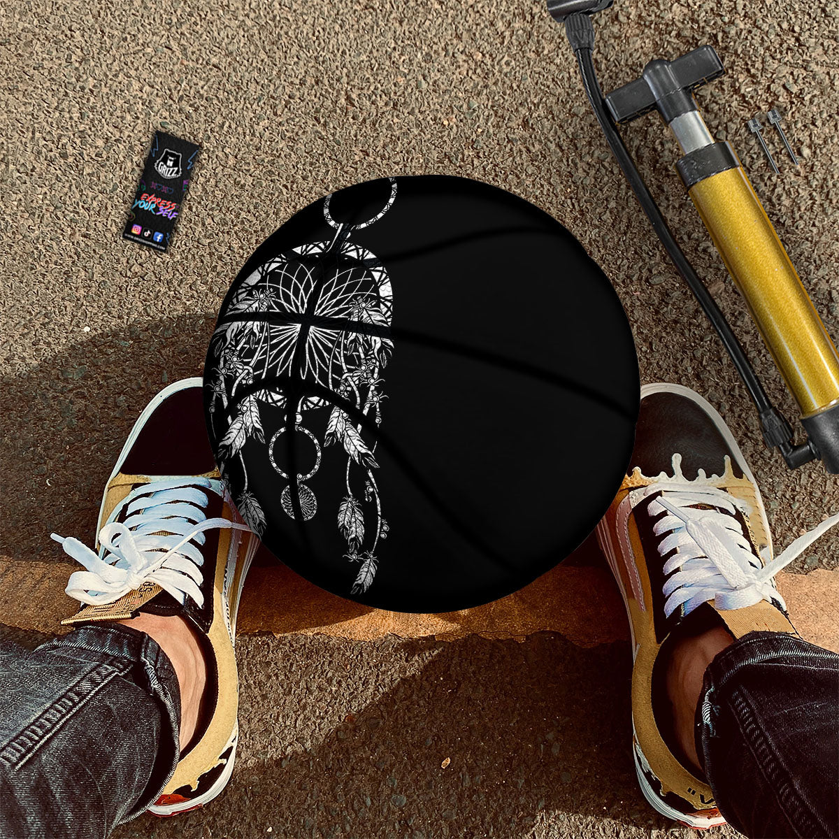 Dream Catcher White And Black Print Basketball