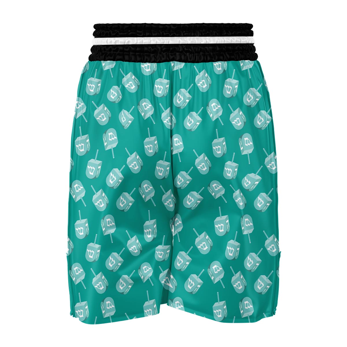 Dreidel Pattern Print Boxing Shorts-grizzshop