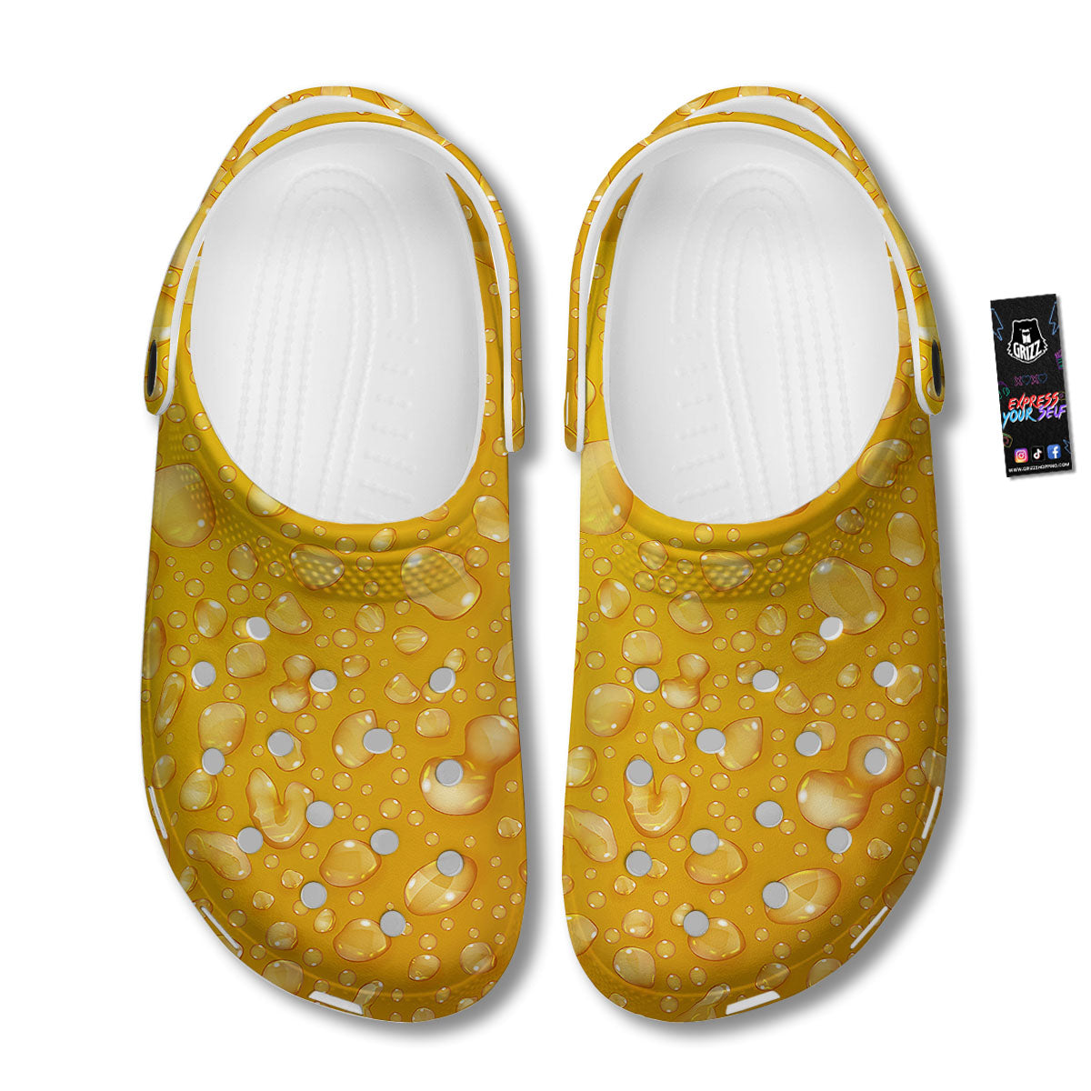 Drops Water On Beer Glass Print Clog-grizzshop