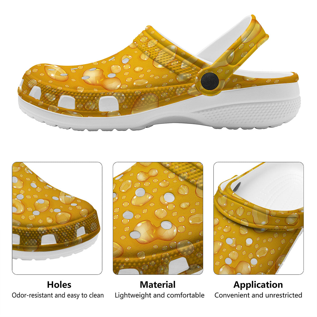 Drops Water On Beer Glass Print Clog-grizzshop