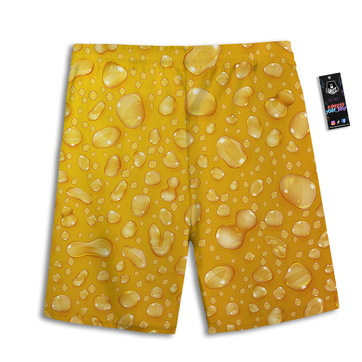Drops Water On Beer Glass Print Men's Athletic Shorts