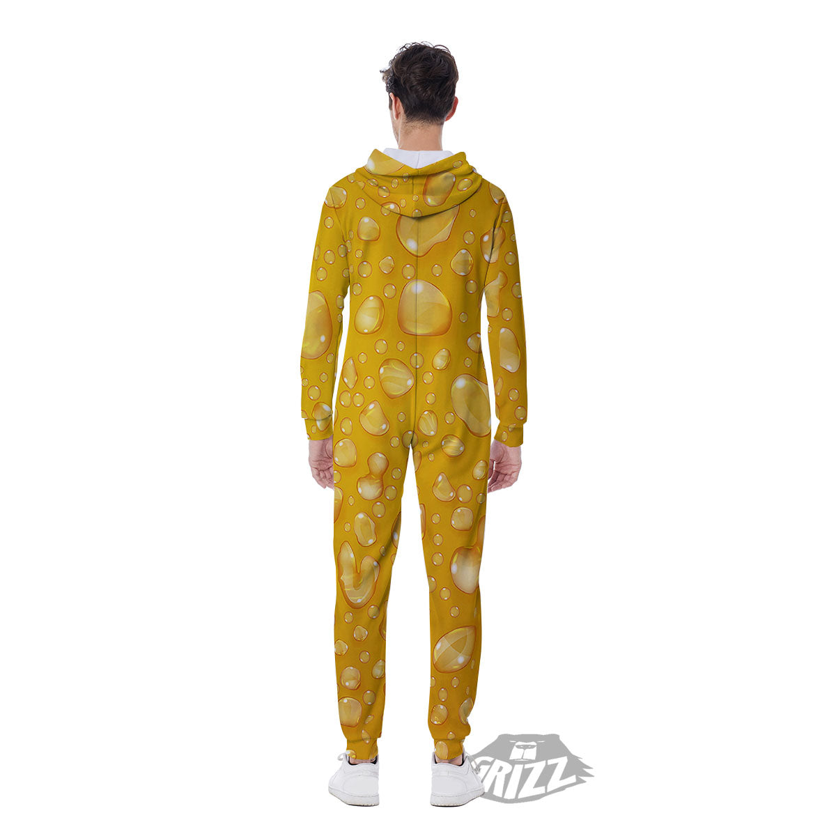 Drops Water On Beer Glass Print Men's Jumpsuit-grizzshop