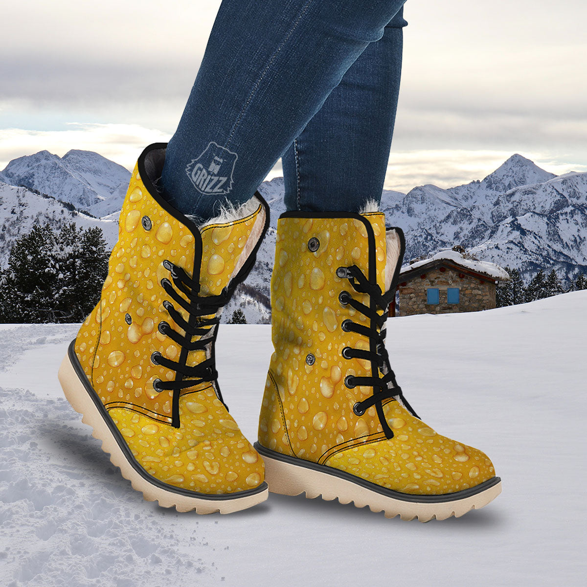 Drops Water On Beer Glass Print Snow Boots-grizzshop