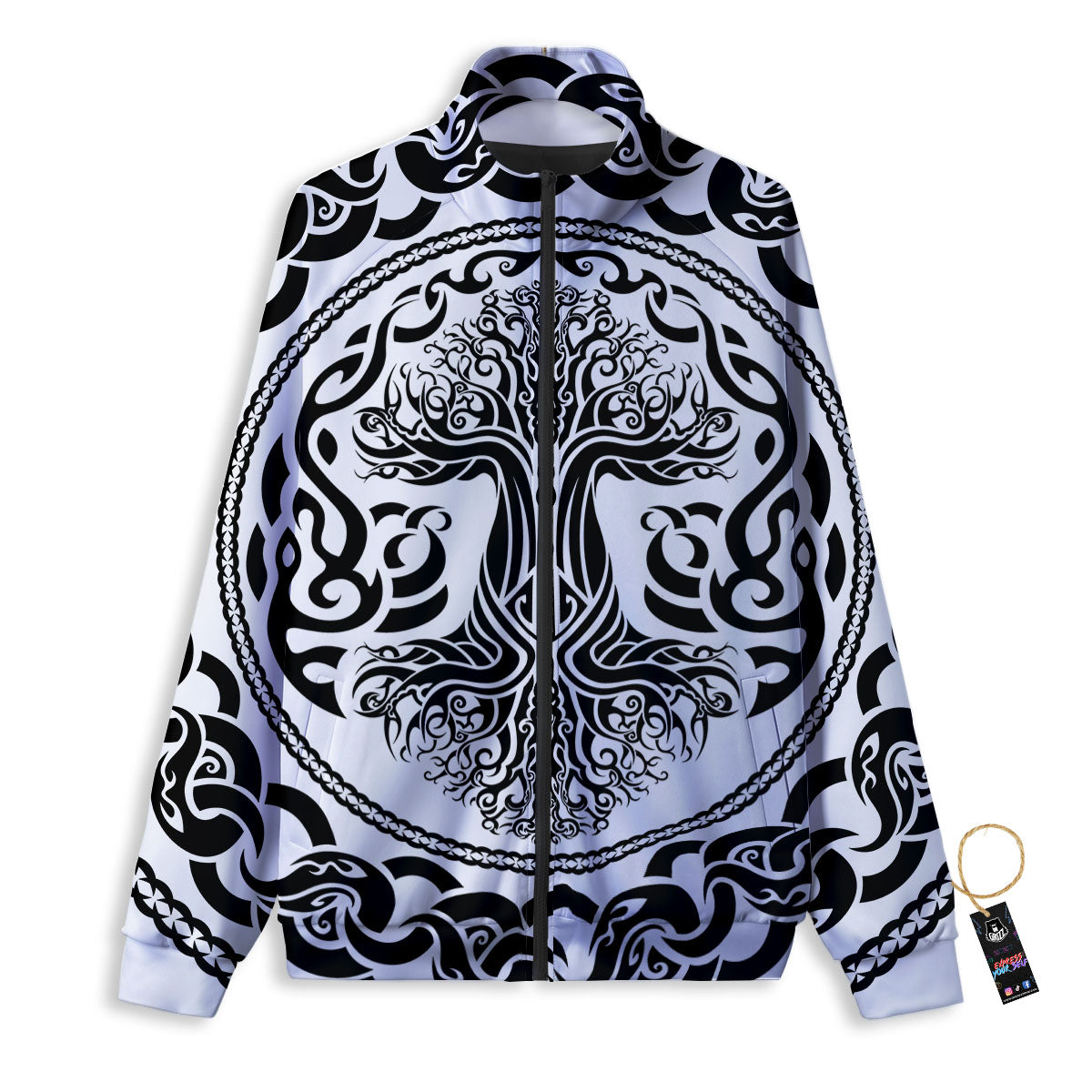 Druidic Yggdrasil Tree Print Track Jacket-grizzshop