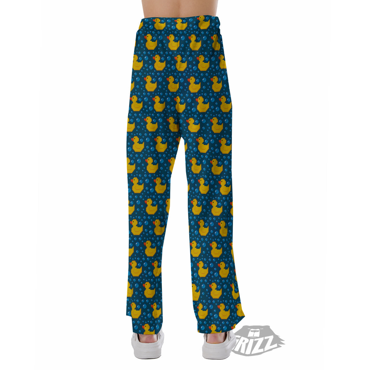 Duck 8-Bit Rubber Print Pattern Pajama Pants-grizzshop