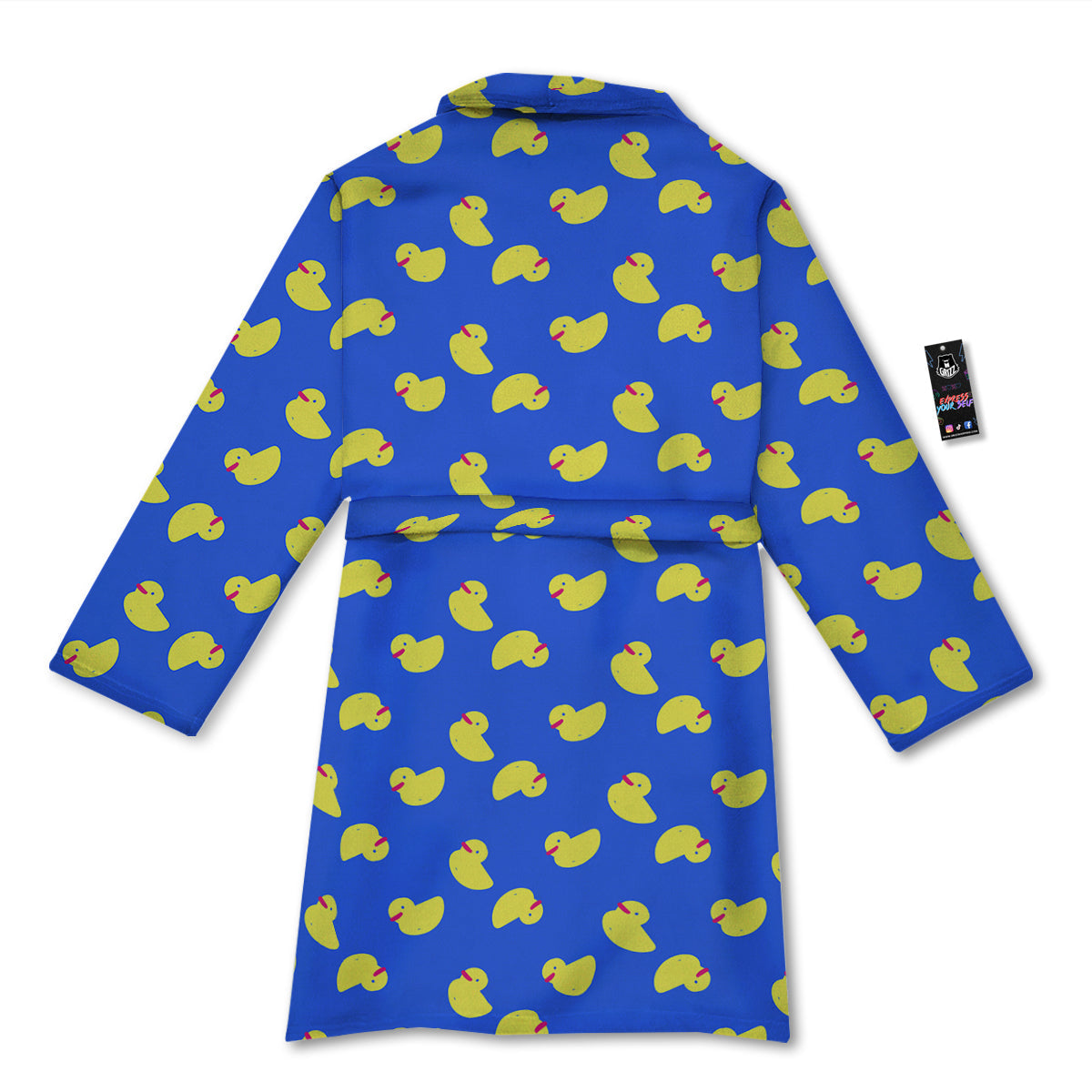 Duck Blue Yellow Print Pattern Bathrobe-grizzshop
