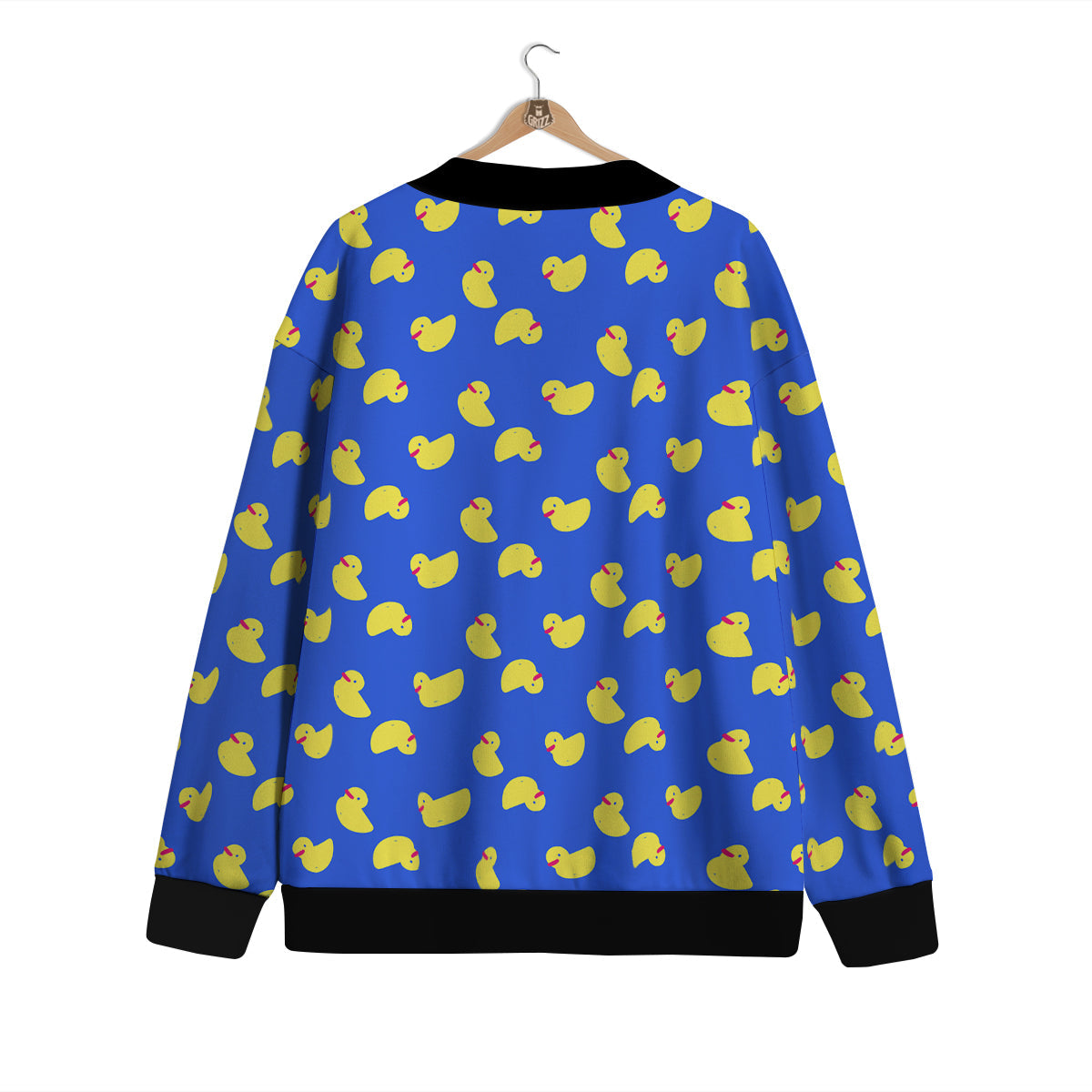 Duck Blue Yellow Print Pattern Cardigan-grizzshop